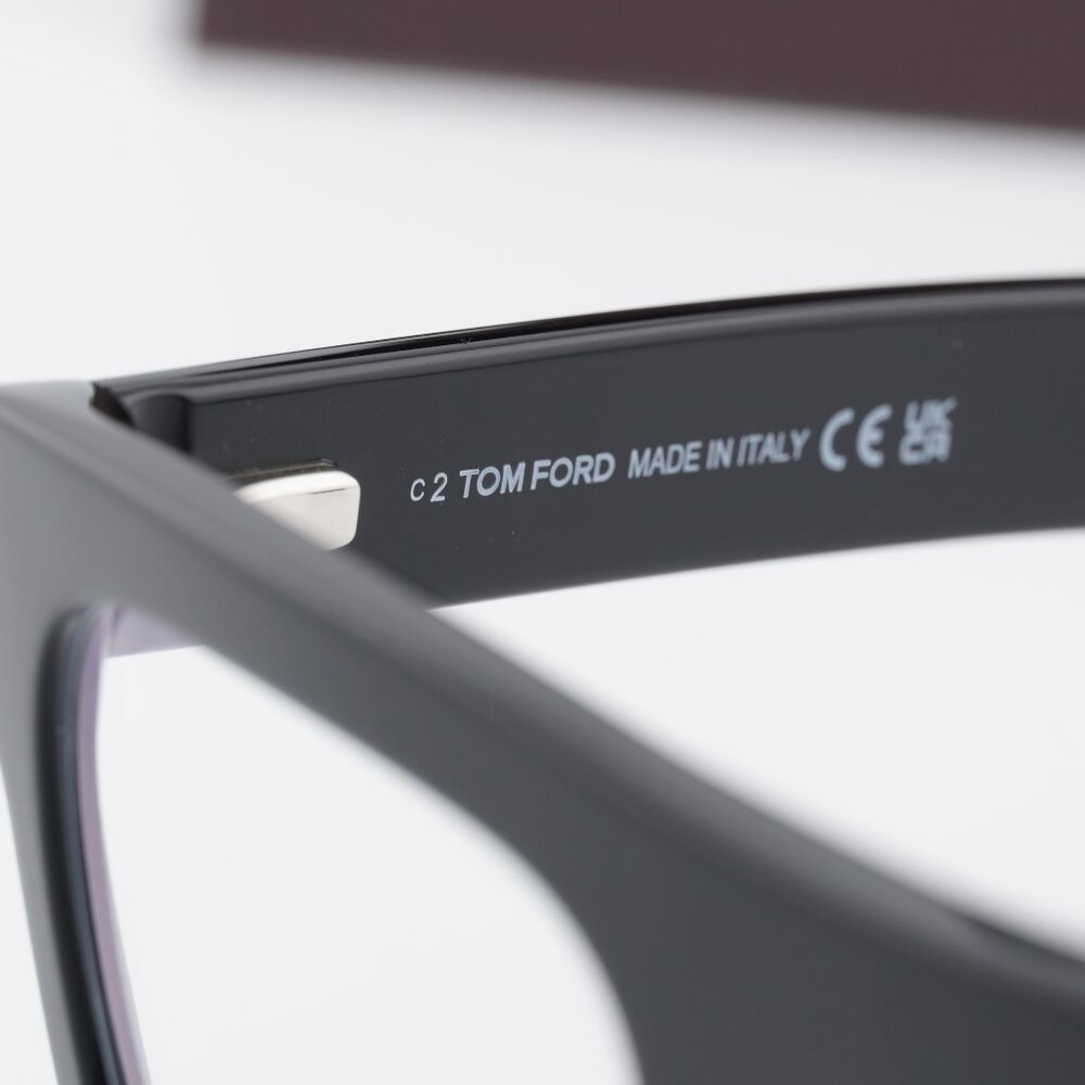 Tom Ford FT6068-B 001 Square Eyeglasses 53mm - Black/Clear with Magnetic Clip-on - Picture 4 of 10